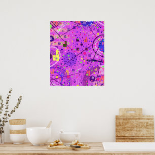 Abstrakte Kunst: Lila Glitch Poster