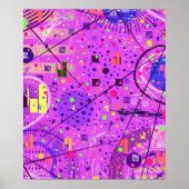 Abstrakte Kunst: Lila Glitch Poster (Vorne)