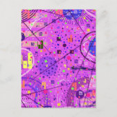 Abstrakte Kunst: Lila Glitch Postkarte (Vorderseite)
