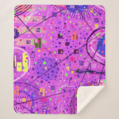 Abstrakte Kunst: Lila Glitch Sherpadecke (Vorderseite)