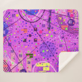 Abstrakte Kunst: Lila Glitch Sherpadecke (Vorderseite (Horizontal))
