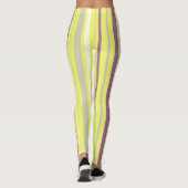 Abstrakte Kunst Lila Graue, gelbe Streifen Leggings (Rückseite)