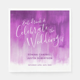 Abstrakte Kunst lila Lila Hochzeitsnapkins Serviette
