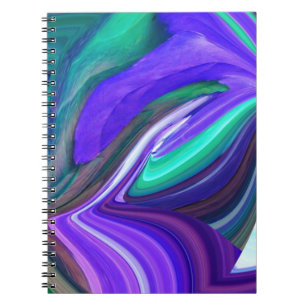 Abstrakte Kunst Lila N Teal Blatt Notizblock