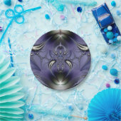 Abstrakte Kunst, Lila Ornament Pappteller (Party)