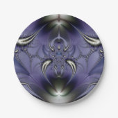 Abstrakte Kunst, Lila Ornament Pappteller (Vorderseite)