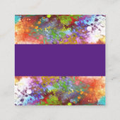 abstrakte  Kunst lila Quadratische Visitenkarte (Rückseite)