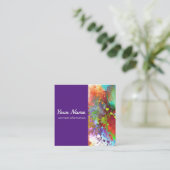 abstrakte  Kunst lila Quadratische Visitenkarte (Stehend Vorderseite)