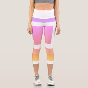 Abstrakte Kunst Lila rosa gelb Capri Leggings