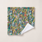 Abstrakte Kunst-medizinisches Ikonen-Muster Badhandtuch Set (Waschlappen)