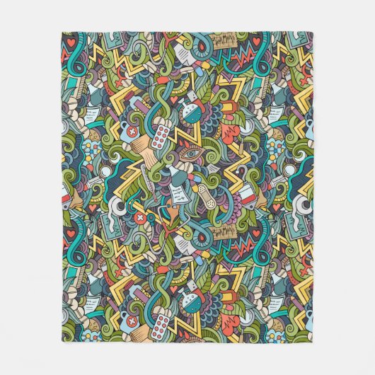 Abstrakte Kunst-medizinisches Ikonen-Muster Fleecedecke (Vorderseite)