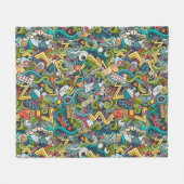 Abstrakte Kunst-medizinisches Ikonen-Muster Fleecedecke (Vorderseite (Horizontal))