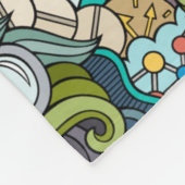 Abstrakte Kunst-medizinisches Ikonen-Muster Fleecedecke (Ecke)