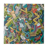 Abstrakte Kunst-medizinisches Ikonen-Muster Fliese (Vorderseite)