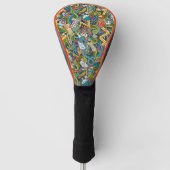 Abstrakte Kunst-medizinisches Ikonen-Muster Golf Headcover (Vorderseite)