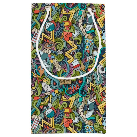 Abstrakte Kunst-medizinisches Ikonen-Muster Kleine Geschenktüte (Rückseite)