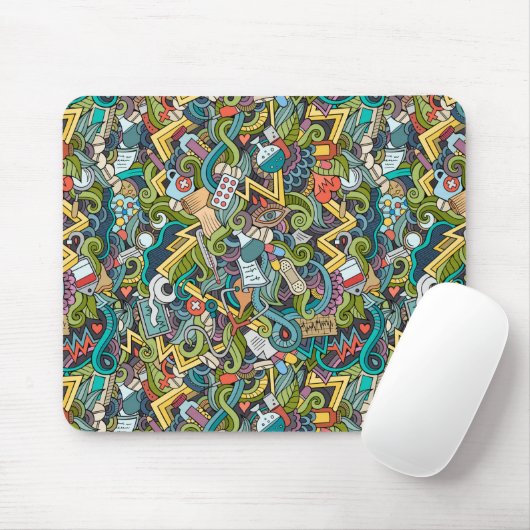 Abstrakte Kunst-medizinisches Ikonen-Muster Mousepad (Mit Mouse)