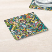 Abstrakte Kunst-medizinisches Ikonen-Muster Rechteckiger Pappuntersetzer (angewinkelt)