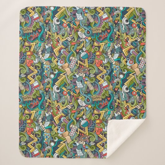 Abstrakte Kunst-medizinisches Ikonen-Muster Sherpadecke (Vorderseite)