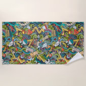 Abstrakte Kunst-medizinisches Ikonen-Muster Strandtuch (Vorderseite)