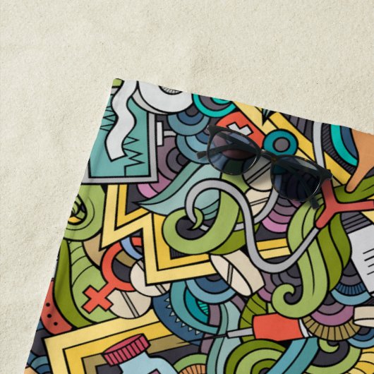 Abstrakte Kunst-medizinisches Ikonen-Muster Strandtuch (Beispiel)