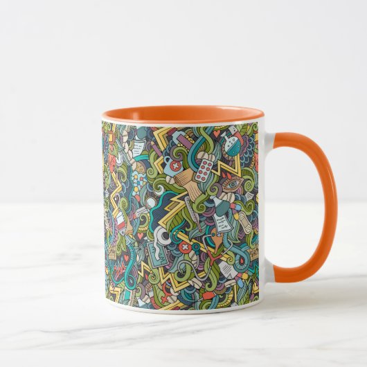 Abstrakte Kunst-medizinisches Ikonen-Muster Tasse (Rechts)
