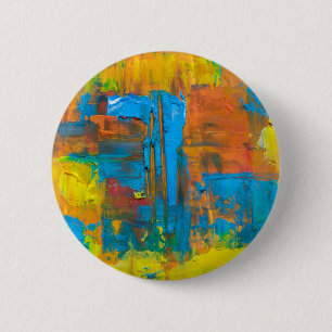 Abstrakte Kunst - mehrfarbiges Orange Abstrakt Acr Button