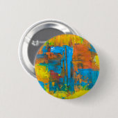 Abstrakte Kunst - mehrfarbiges Orange Abstrakt Acr Button (Vorne & Hinten)