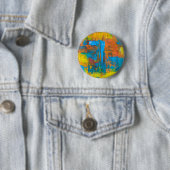 Abstrakte Kunst - mehrfarbiges Orange Abstrakt Acr Button (Beispiel)