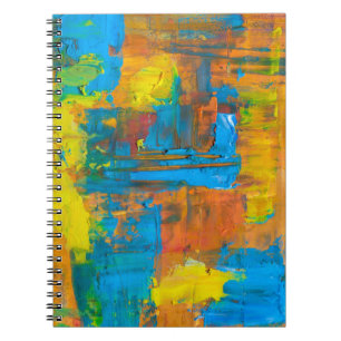 Abstrakte Kunst - mehrfarbiges Orange Abstrakt Acr Notizblock