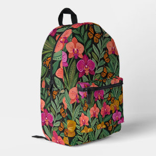 Abstrakte Kunst Mexikanische Orchideen Schmetterli Bedruckter Rucksack