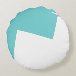 Abstrakte Kunst Minimalismus Blau Weiß Rundes Kissen