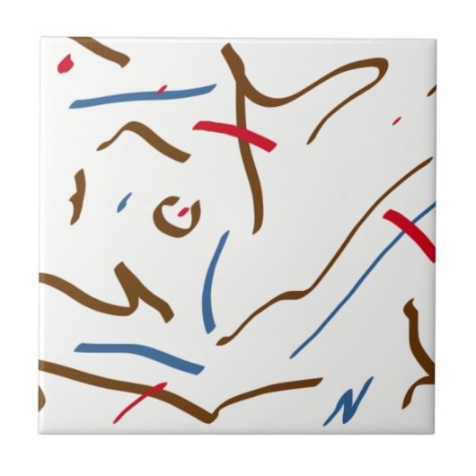 Abstrakte Kunst Minimalismus Fliese (Vorderseite)