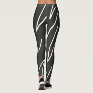 Abstrakte Kunst Minimalismus Grau Weiße Linien Leggings