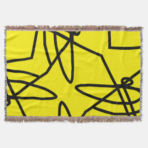 Abstrakte Kunst Minimalistische Gelb Schwarze Deck Decke