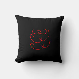 Abstrakte Kunst Minimalistische Rot Schwarz W Kiss Kissen