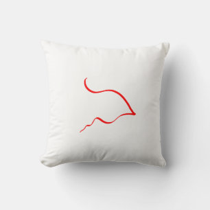 Abstrakte Kunst Minimalistische rote Linie Kissen