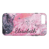 Abstrakte Kunst mit Acrylfarbe gießen | rosa Case-Mate iPhone Hülle (Rückseite (Horizontal))