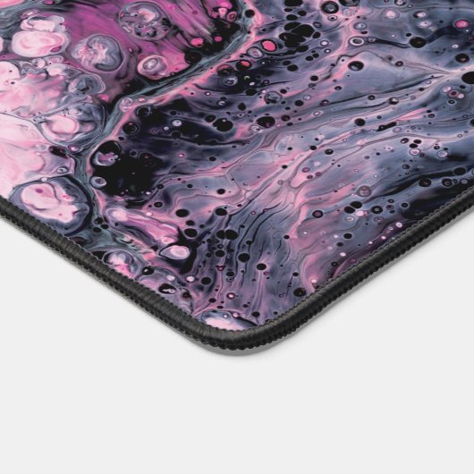 Abstrakte Kunst mit Acrylfarbe Pink Schreibtischunterlage (Ecke)