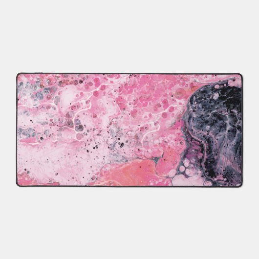 Abstrakte Kunst mit Acrylfarbe Pink Schreibtischunterlage (Vorderseite)