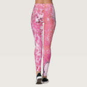 Abstrakte Kunst mit Acrylfarbe | Rosa Schwarz Leggings (Rückseite)
