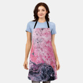 Abstrakte Kunst mit Acrylfarbe| Rosa Schwarz Schürze (Getragen)