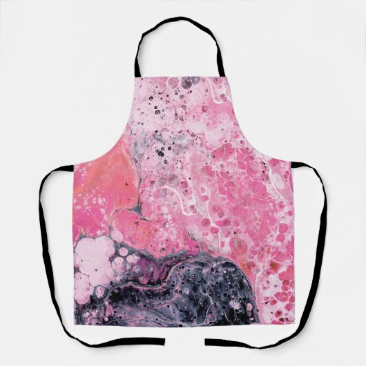 Abstrakte Kunst mit Acrylfarbe| Rosa Schwarz Schürze (Vorderseite)
