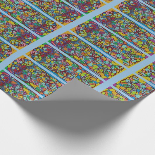 abstrakte Kunst mit Buntglaspanen-Look Geschenkpapier (Ecke)