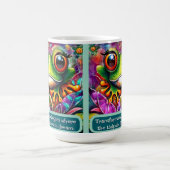Abstrakte Kunst mit Fröschen, floral, personalisie Kaffeetasse (Mittel)