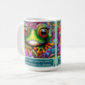 Abstrakte Kunst mit Fröschen, floral, personalisie Kaffeetasse (Vorderseite Links)