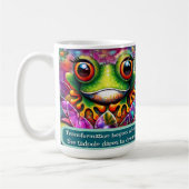 Abstrakte Kunst mit Fröschen, floral, personalisie Kaffeetasse (Links)