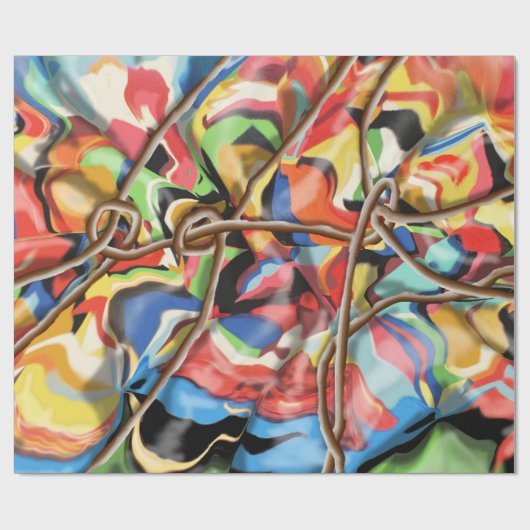 abstrakte Kunst mit Garn Geschenkpapier (Flach)