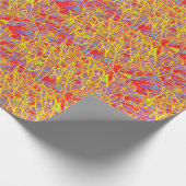 abstrakte Kunst mit gelblicher und blauer Schrift Geschenkpapier (Ecke)