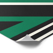 Abstrakte Kunst mit grünen, schwarzen und weißen S Poster (Ecke)